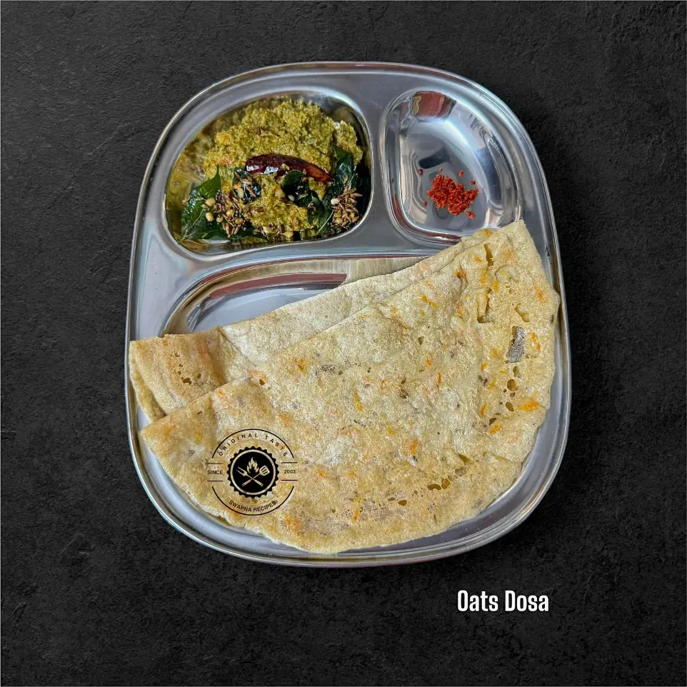Gluten-Free Oats Dosa for Light Indian Meals Gluten-free oats dosa prepared with powdered oats and spices, ideal for weight loss and light Indian vegetarian meals.