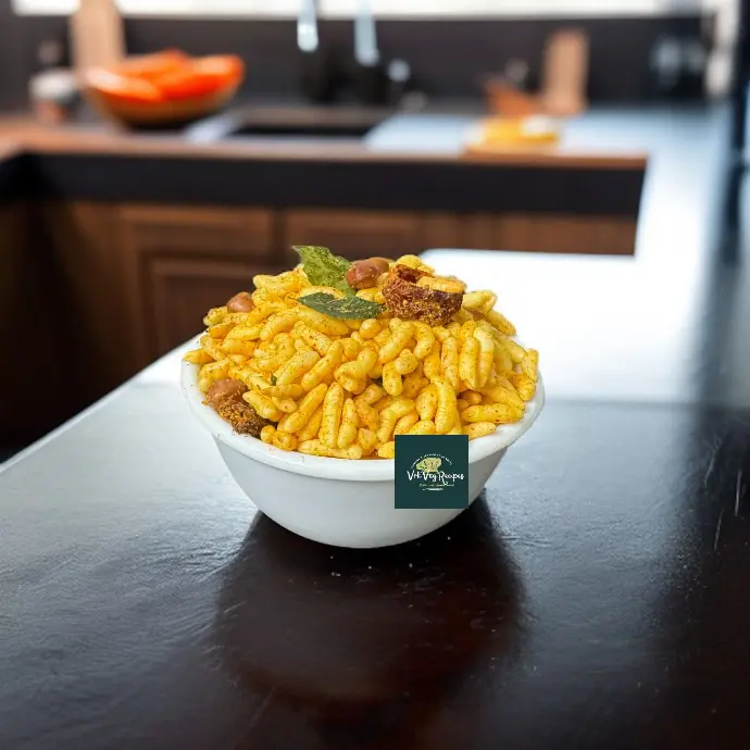 Crispy murmura namkeen with bold spices and roasted chana dal – a crunchy, spicy treat for evening cravings.