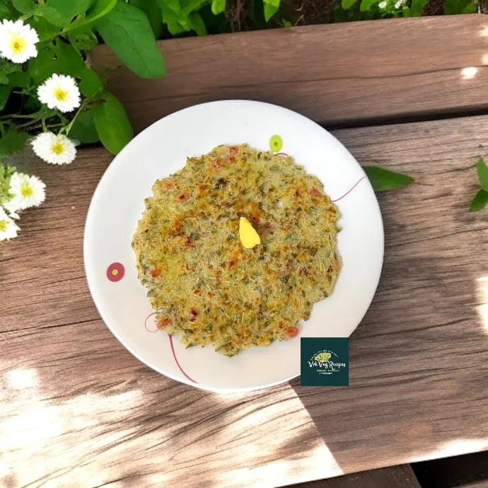 Healthy Lauki Rice Flour Rotti Recipe Crisp rice flour flatbread made with lauki, leafy greens, onions and served with spicy chutney and melted butter.