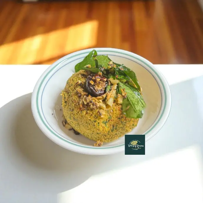 Raw Mango Moringa Chutney | Spicy, Nutty, & Delicious South Indian-style chutney with moringa leaves, coconut, and sour mango, ground into a smooth paste and topped with fiery garlic tempering.
