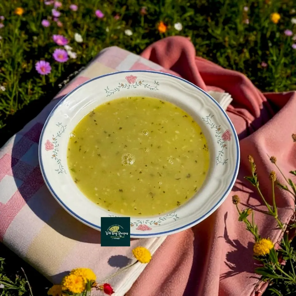 Creamy Drumstick Soup Recipe with Garlic & Basil A comforting bowl of creamy drumstick soup garnished with herbs and served hot – perfect for cozy evenings and monsoon cravings.