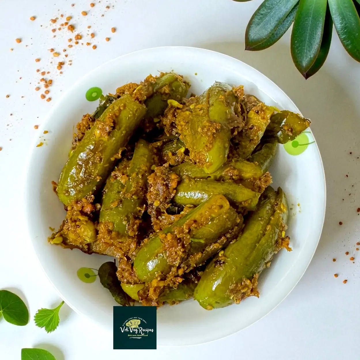 Dondakaya Onion Masala Fry made with roasted onions, urad dal, garlic, and coriander for a spicy, tangy, crunchy South Indian side dish delight.